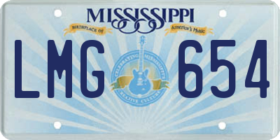 MS license plate LMG654