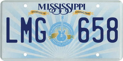 MS license plate LMG658