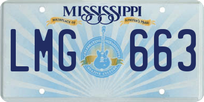 MS license plate LMG663