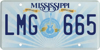 MS license plate LMG665