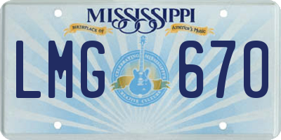 MS license plate LMG670