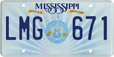 MS license plate LMG671