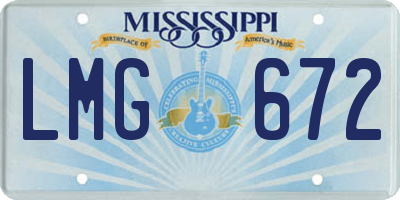 MS license plate LMG672