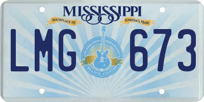 MS license plate LMG673