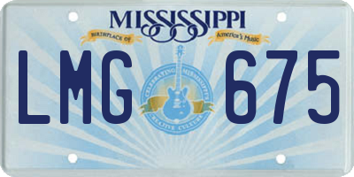 MS license plate LMG675