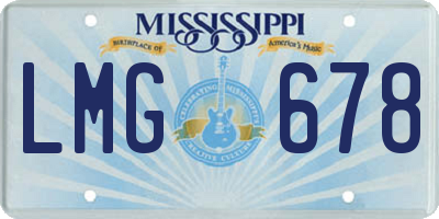 MS license plate LMG678