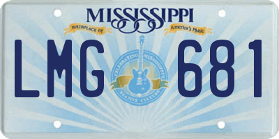 MS license plate LMG681