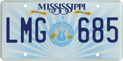MS license plate LMG685