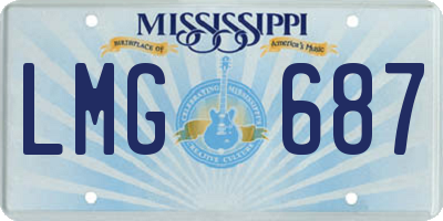 MS license plate LMG687