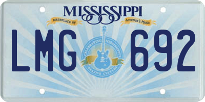 MS license plate LMG692
