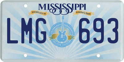 MS license plate LMG693