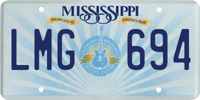 MS license plate LMG694
