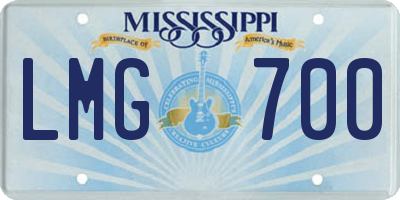 MS license plate LMG700