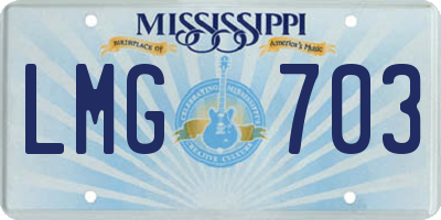 MS license plate LMG703