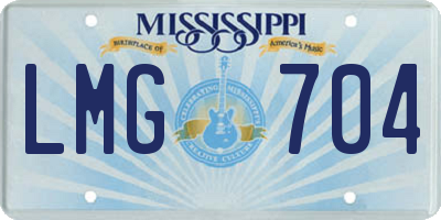 MS license plate LMG704
