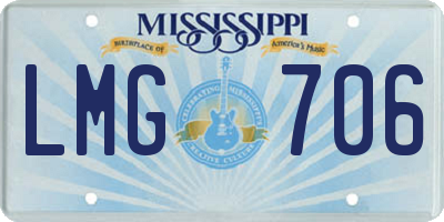 MS license plate LMG706