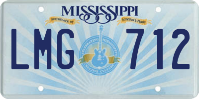 MS license plate LMG712
