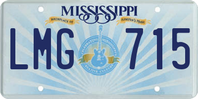 MS license plate LMG715