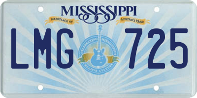 MS license plate LMG725