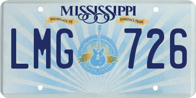 MS license plate LMG726