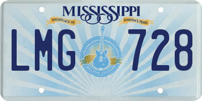 MS license plate LMG728
