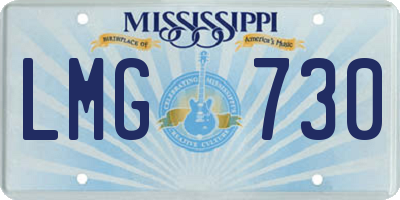 MS license plate LMG730