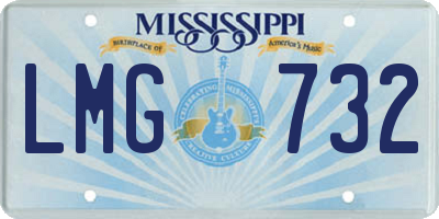 MS license plate LMG732