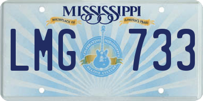 MS license plate LMG733