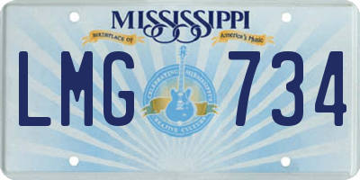 MS license plate LMG734