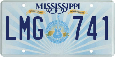 MS license plate LMG741