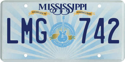 MS license plate LMG742
