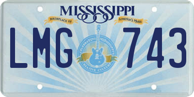 MS license plate LMG743