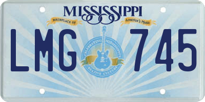 MS license plate LMG745