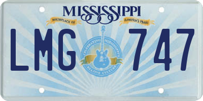 MS license plate LMG747
