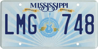 MS license plate LMG748