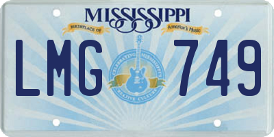 MS license plate LMG749