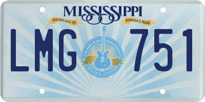 MS license plate LMG751