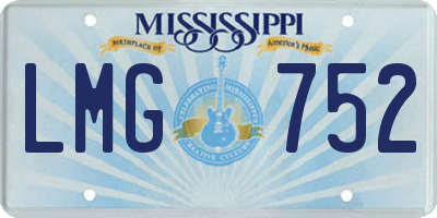 MS license plate LMG752