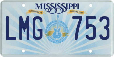 MS license plate LMG753