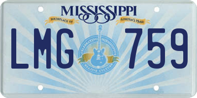 MS license plate LMG759