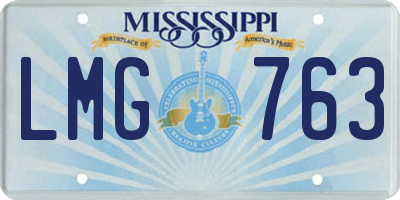 MS license plate LMG763