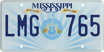 MS license plate LMG765