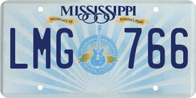 MS license plate LMG766