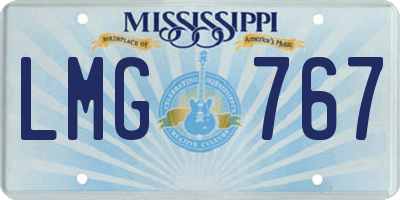 MS license plate LMG767