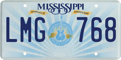 MS license plate LMG768