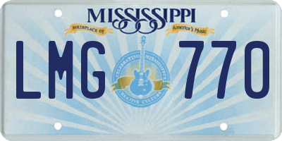 MS license plate LMG770