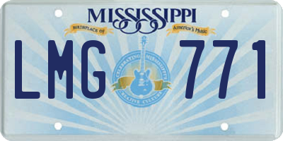 MS license plate LMG771