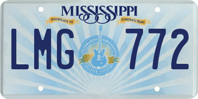 MS license plate LMG772