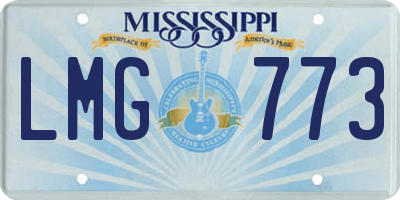 MS license plate LMG773