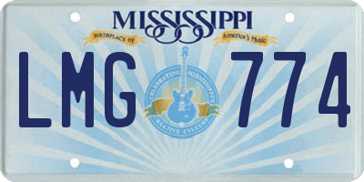 MS license plate LMG774